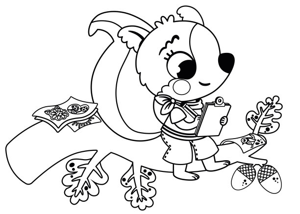 黑白画家松鼠图片下载