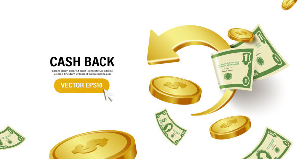 一美元纸币和金币漂浮在空中图片下载