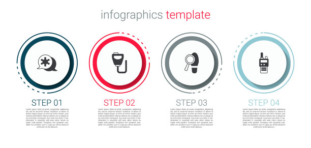 设置六芒星治安官，对讲机，脚步声和。业务信息模板。向量图片下载