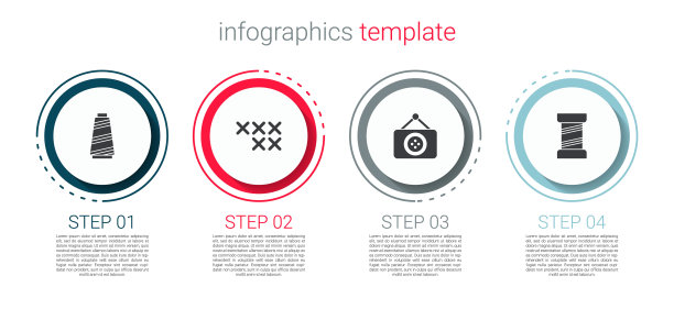 设置缝纫线，可调节的刺绣环，裁缝店和。业务信息模板。向量图片下载