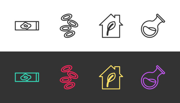 血检、病毒检测、血红蛋白检测、环保房检测、试管瓶检测，黑白打印。向量图片下载