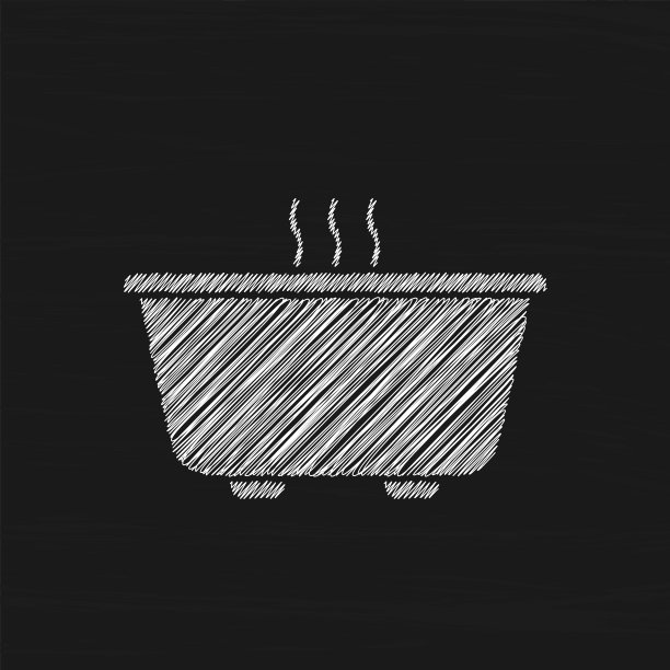 浴白色素描矢量图标。签约移动概念和网页设计图片下载