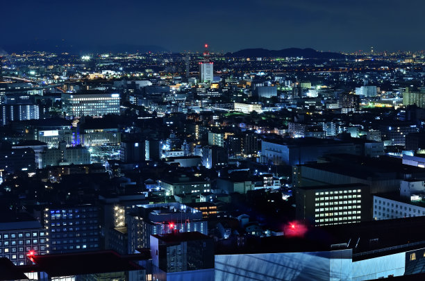 从京都塔上看到的京都夜景图片下载