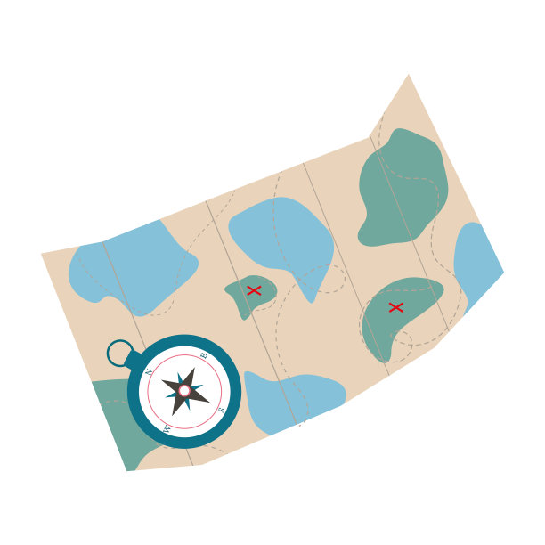 用于网站设计的手提箱和指南针图片下载