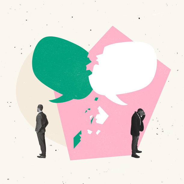 创意设计。当代艺术拼贴的两个雇员，商人有失败的沟通图片下载