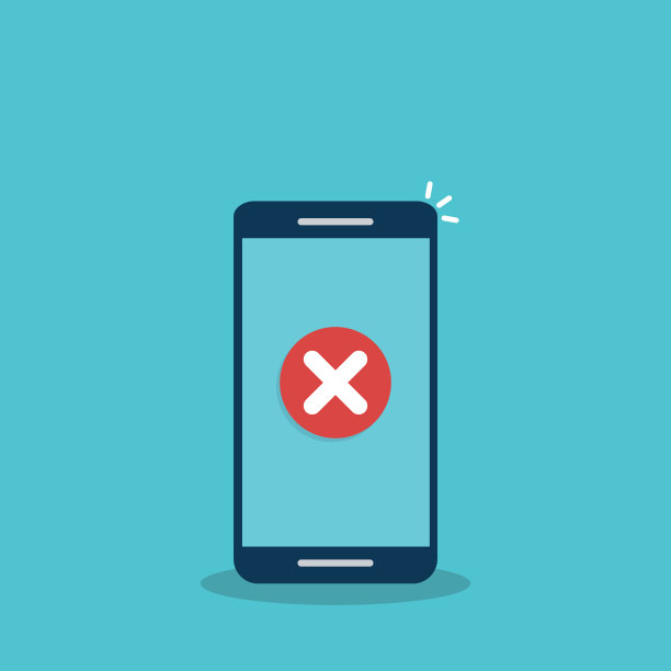 智能手机与错误警告矢量插图，手机与警告图标，警报或注意消息通知，警告或损坏手机，禁止或访问拒绝。矢量图图片下载