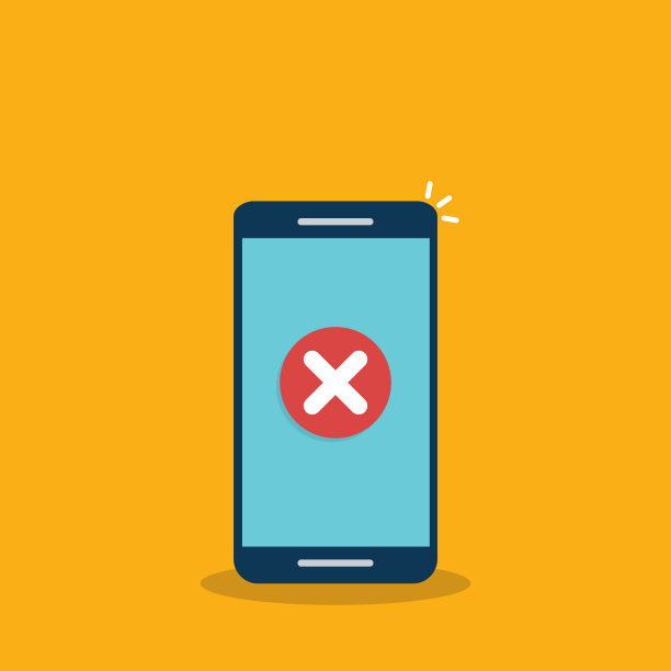 智能手机与错误警告矢量插图，手机与警告图标，警报或注意消息通知，警告或损坏手机，禁止或访问拒绝。矢量图图片下载