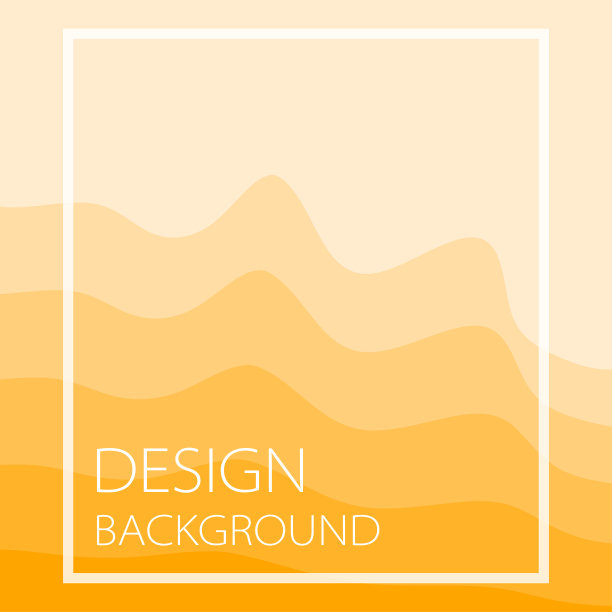 橙色波浪背景设计矢量，类似山脉图片下载