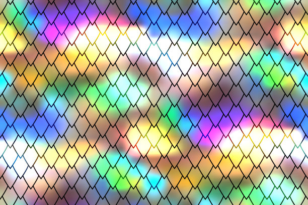 神奇的彩虹龙鳞片几何梯度无缝背景图片下载