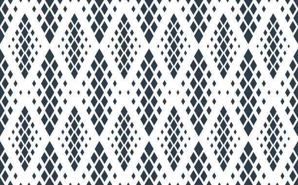 菱形无缝几何矢量图案，菱形简单的黑白壁纸背景，规则的瓷砖设计图片。图片下载