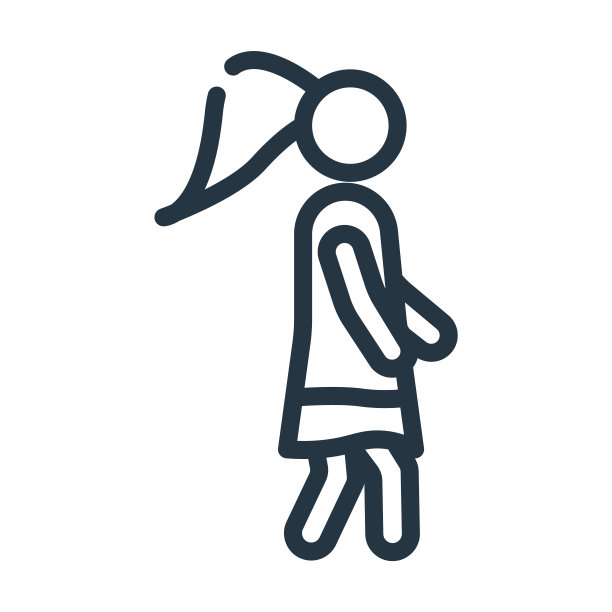 女孩走细线图标。女人、男人的线性图标是从人们概念孤立的轮廓符号。矢量插图符号元素的网页设计和应用程序。图片下载