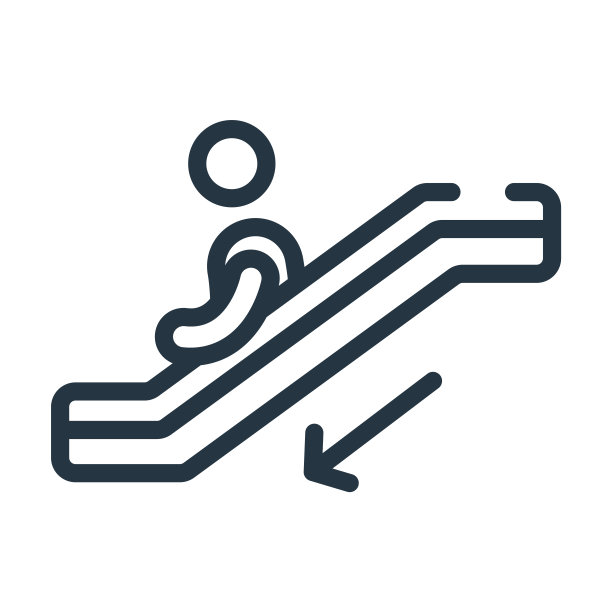 自动扶梯上的细线图标。楼梯、楼梯的线性图标来源于符号概念孤立的轮廓符号。矢量插图符号元素的网页设计和应用程序。图片下载