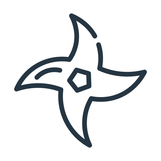 忍者飞镖细线图标。忍者，星线性图标从运动概念孤立轮廓标志。矢量插图符号元素的网页设计和应用程序。图片下载