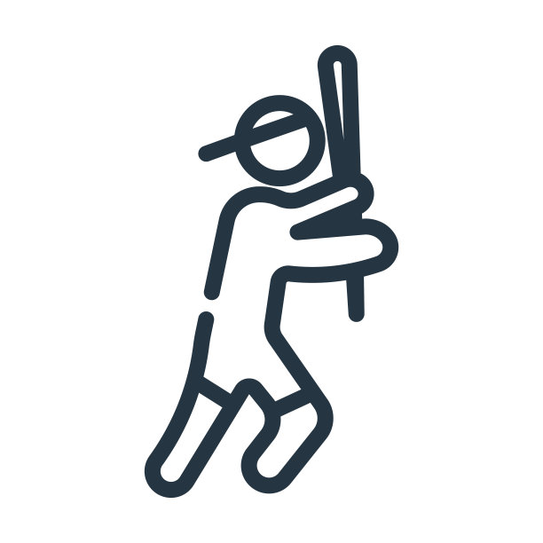 棒球运动员与球棒细线图标。蝙蝠，团队线性图标从运动概念孤立轮廓标志。矢量插图符号元素的网页设计和应用程序。图片下载