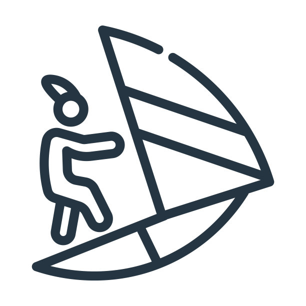 风帆海细线图标。假日、水的线性图标源自运动概念孤立的轮廓标志。矢量插图符号元素的网页设计和应用程序。图片下载