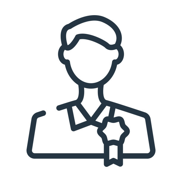 胸前带着徽章细线图标的男人。扰动，速度线性图标从符号概念孤立轮廓符号。矢量插图符号元素的网页设计和应用程序。图片下载