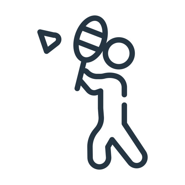 打羽毛球的男子细线图标。游戏、动作的线性图标来源于运动概念孤立的轮廓符号。矢量插图符号元素的网页设计和应用程序。图片下载