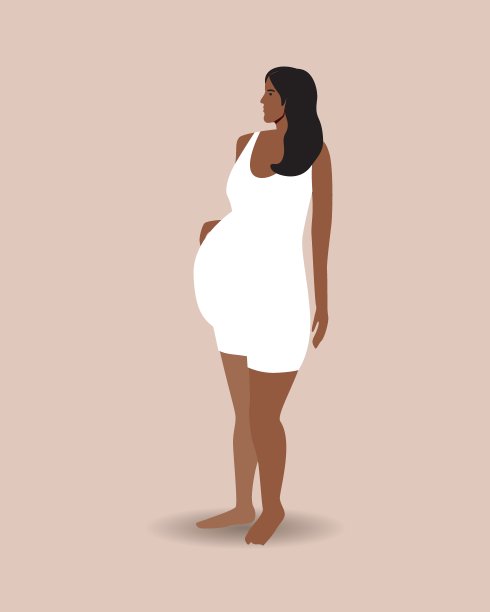 站在彩色背景下的女人图片下载