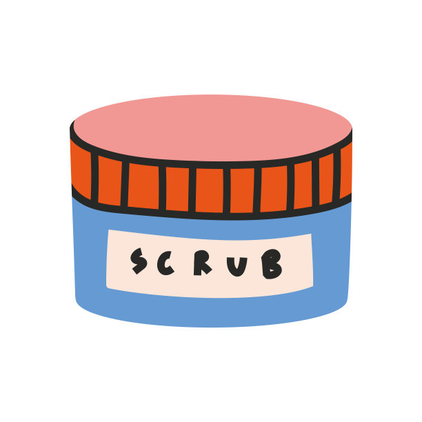 刷银行，卡通风格。面部和身体皮肤护理，手绘，平面设计。图片下载