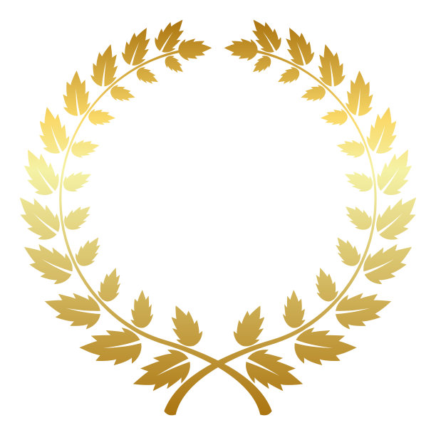 有金色叶子的圆形树枝。古老的奖杯的象征图片下载