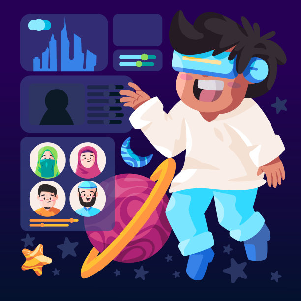 元宇宙虚拟现实互动空间体验图片下载