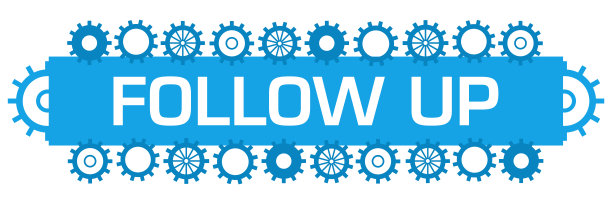 蓝色齿轮方块与文字跟进图片下载