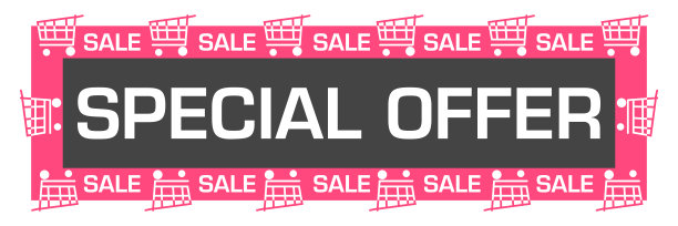 特别提供粉红灰色销售购物车水平图片下载