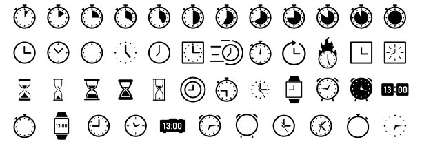 设置沙漏计时器和时钟图标。矢量图图片下载