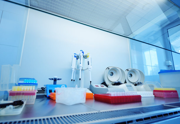 玻璃后面的细菌DNA PCR实验室图片下载