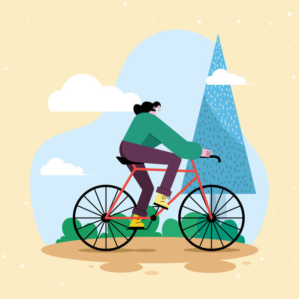 女孩骑自行车图片下载