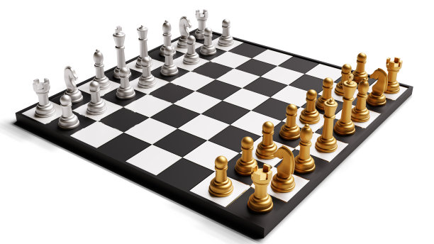 3 d渲染。领导概念的棋盘游戏。图片下载