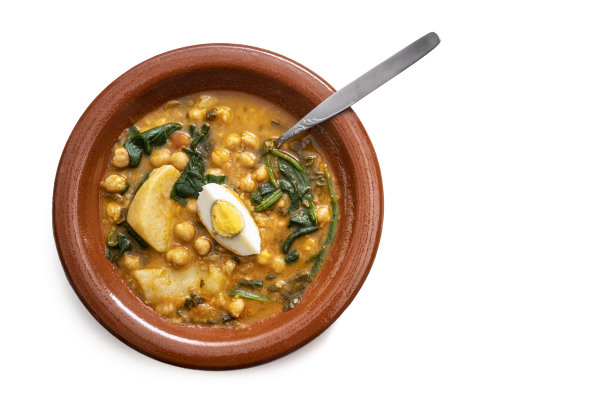 鹰嘴豆炖菜，西班牙菜配白菠菜图片下载