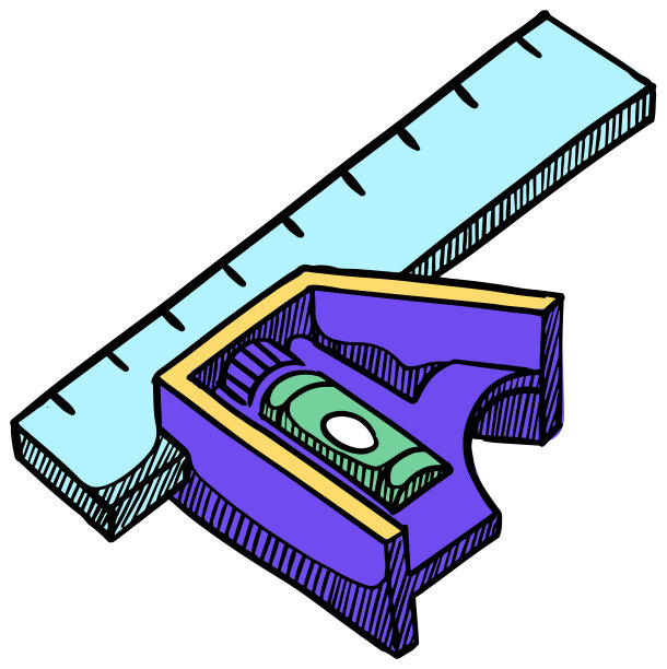 标尺图标风格颜色矢量插图图片下载