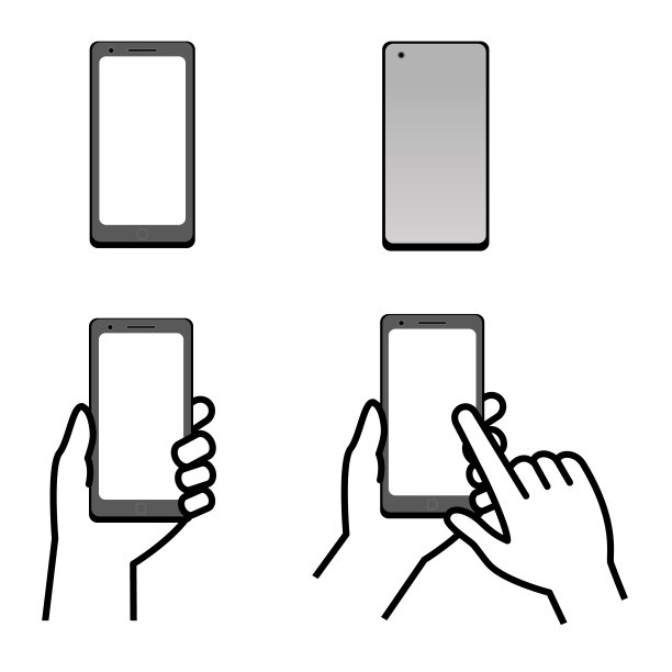 一个手操作智能手机的插图图片下载