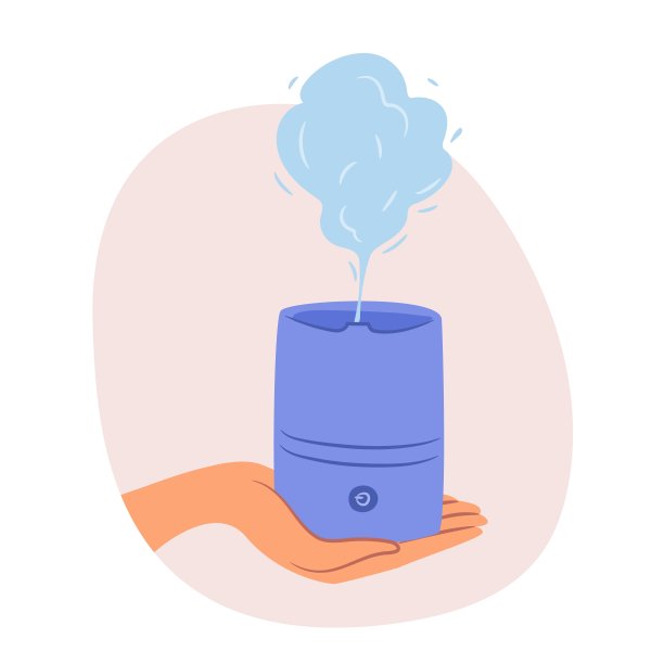 加湿器在手矢量插图孤立在白色背景上图片下载