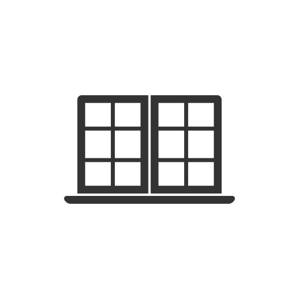 平面风格的窗口图标。孤立的背景上的窗框矢量插图。室内标识的经营理念。图片下载