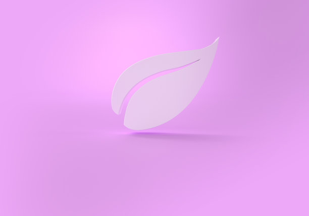 叶子形状图标孤立的颜色背景。图片下载