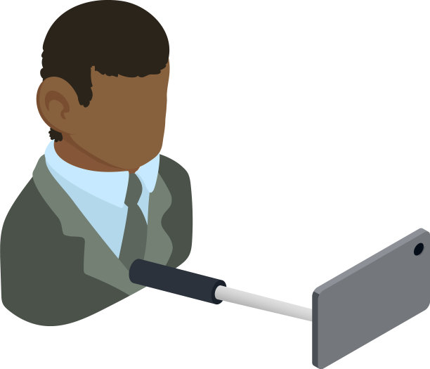 自拍照片图标等距商人图片下载