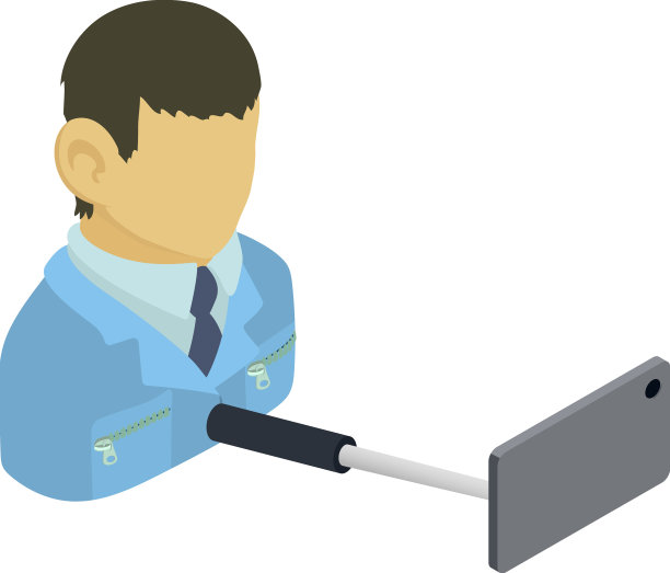 自拍概念图标等距男子采取图片下载