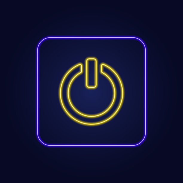 美丽时尚的彩色霓虹图标按钮-矢量图片下载