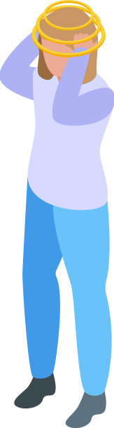 女孩头晕图标，等距眩晕病图片下载