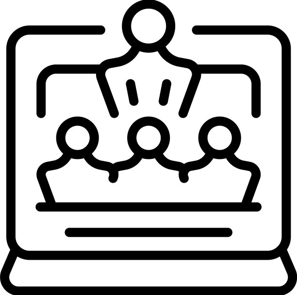 群在线会议图标大纲图片下载