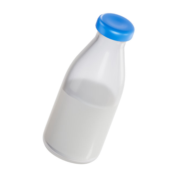 牛奶时尚插图在白色的背景。3 d渲染。图片下载