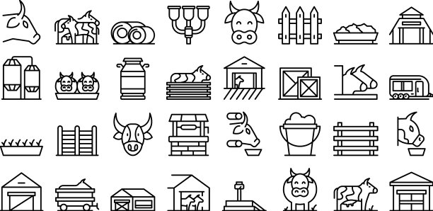 饲养奶牛图标设定概述牛奶图片下载