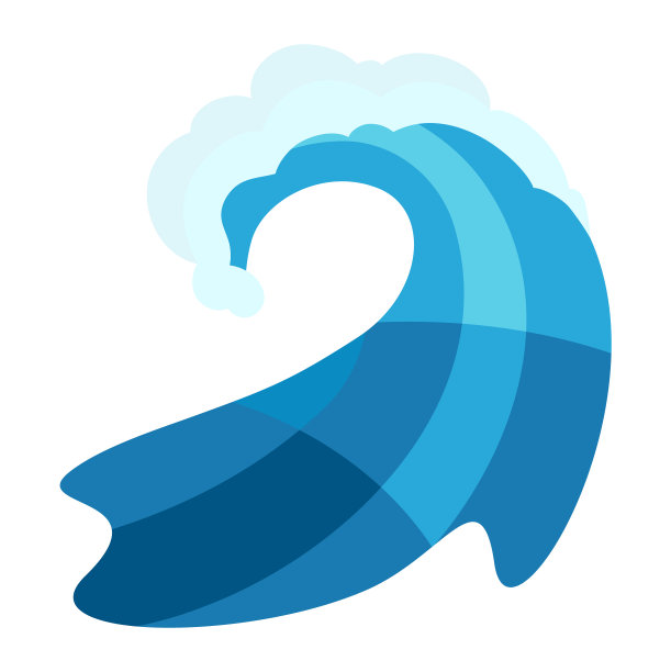 蓝色的海浪与泡沫风格化图片下载