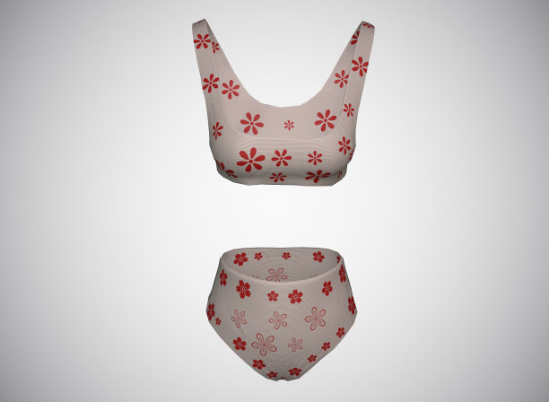 花内衣在白色背景3d渲染图片下载