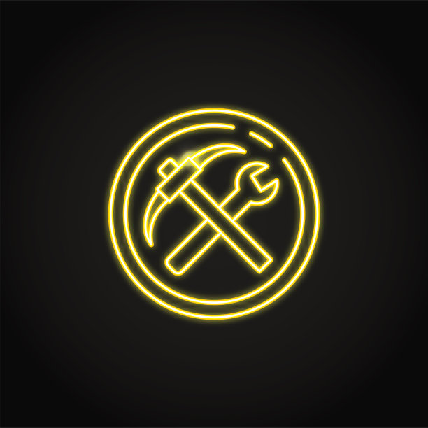 线条风格的霓虹灯实用令牌图标图片下载