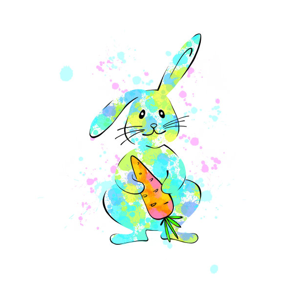 快乐的复活节兔子作为设计元素。图片下载
