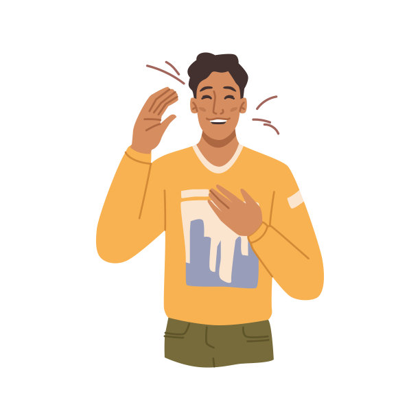 有趣的男性人物表达积极的情绪和笑声。矢量男人笑着，男孩傻笑着穿着时尚的衣服。学生们因恶作剧或笑话而欣喜若狂。平的卡通人物图片下载