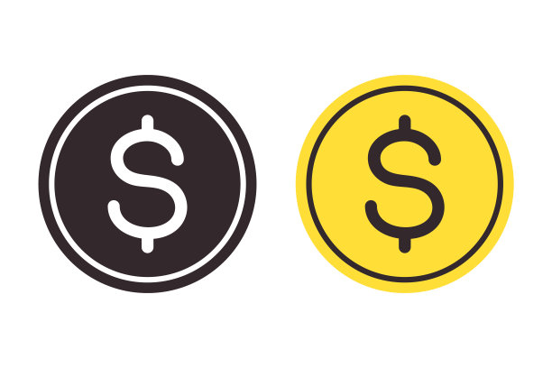 美元硬币图标。金融符号，金融，货币。简单的极简设计。图片下载